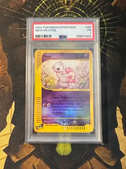 Pokemon Mew 55/165 Expedition Reverse Holo PSA 1 - Image 1