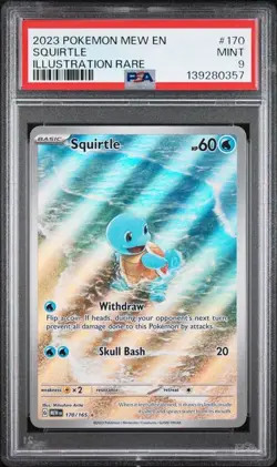 PSA 9 MINT Squirtle 170/165 Sv: Scarlet & Violet 151 Holo Pokemon 2023 - Image 1