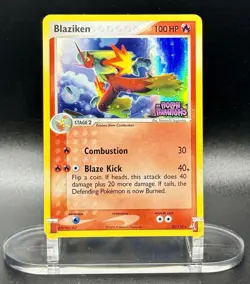 Blaziken 20/110 Stamped Pokemon EX Holon Phantoms 2006 Vintage Reverse Holo LP - Image 2