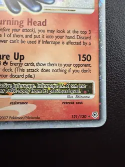 Pokemon TCG Infernape LV.X Holo Rare 121/130 Lp/mp - Image 4