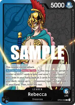 Rebecca - Leader - OP04-039 - One Piece Card Game - Kingdoms of Intrigue - Image 1