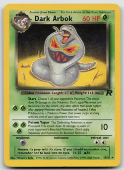 Pokemon Card Dark Arbok (19) Rare Team Rocket 19/82 - Image 1