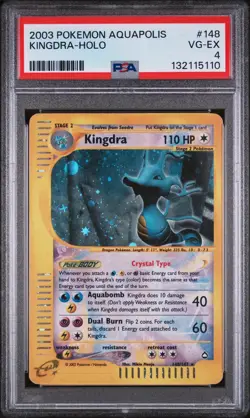 Crystal Kingdra Holo - 148/147 - Aquapolis E-Reader Pokemon Card - PSA 4 - Image 1