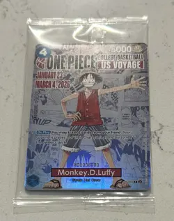 One Piece Monkey.D.Luffy [College Basketball US Voyage] P-055 Promo Card SEALED - Image 2