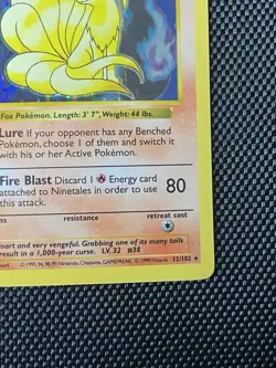 Ninetales 12/102 1st Edition Shadowless Holo Rare Base Set Pokemon Very Rare LP+ - Image 4