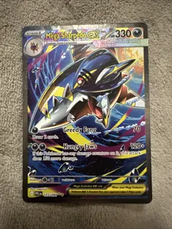 2025 Mega Sharpedo ex 127/094 Me02: Phantasmal Flames Holo Pokemon - Image 1