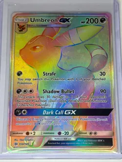 Umbreon GX #154 Pokemon Sun & Moon RAINBOW RARE MINT! - Image 1
