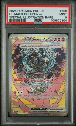 2025 POKEMON PRE SPECIAL ILLUSTRATION RARE CORNERSTONE MASK OGERPON EX PSA 9 - Image 1
