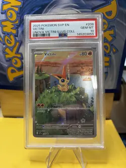 2025 POKEMON SVP EN-SV BLACK STAR PROMO #208 VICTINI PSA 10 - Image 1