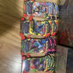 Pokemon Mega Evolution Phantasmal Flames 4x Sleeved Booster Pack Art Set - Image 1