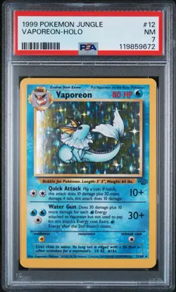 1999 Pokemon Jungle Vaporeon #12 Holo PSA 7 - Image 1