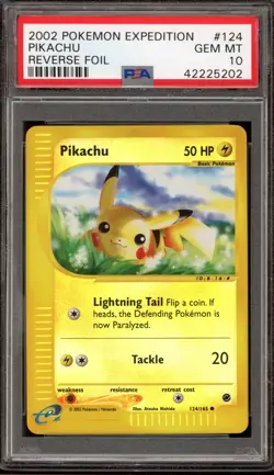Pokemon Pikachu Expedition Reverse Holo #124 PSA 10 Gem Mint - Image 1
