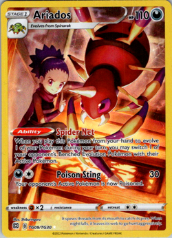 Ariados - TG09/TG30 - Pokemon Brilliant Stars Sword & Shield Holo Rare Card NM - Image 1