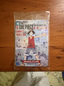 Bandai One Piece Card Game Monkey.D.Luffy US Voyage Promo Card P-055 - Image 1
