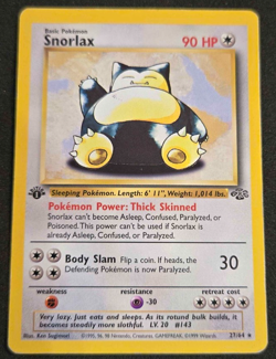 1999 Pokemon TCG Snorlax Jungle Card 27/64 1st Edition Rare Non Holo MP - Image 1