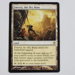 MTG Emeria, the Sky Ruin LP Zendikar Rare Land Magic The Gathering Card - Image 1