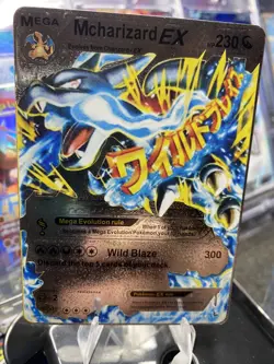 Mcharizard EX Silver Foil Fan Art Textured Collector Pokemon Card *NM/LP* - Image 1