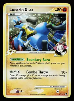 Lucario GL 8/111 Holo Rare Rising Rivals Pokemon Card - Image 1