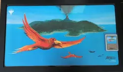 1x Framed Signed Birds Of Paradise Magic The Gathering Playmat And Signed Card - Image 1