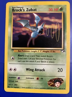 Pokemon Card - Brock's Zubat Gym Heroes 24/132 Rare - Image 1