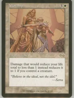 Worship 57 Vintage LP Non-Foil Urzas Saga MTG - Image 1