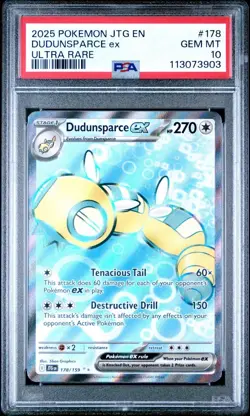2025 Pokemon Journey Together # 178 Dudunsparce EX Ultra Rare PSA 10 GEM MINT! - Image 1
