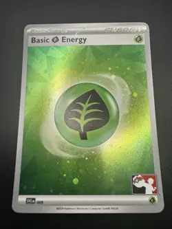 2025 Pokemon Stamped Prize Pack Series 7 Basic Grass Energy 009 Cosmo Holo - NM - Image 4