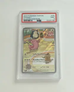 PSA 9 MINT Chansey Twilight Masquerade Illustration Rare Holo Pokemon 187/167 - Image 1