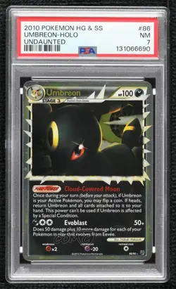 Holo Rare - Umbreon (Prime) Pokemon HeartGold & SoulSilver Undaunted PSA 7 2010 - Image 1