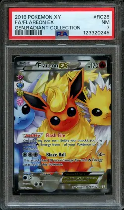 POKEMON | FLAREON EX #RC28 | PSA 7 NM | XY GENERATIONS | RADIANT COLLECTION 2016 - Image 1