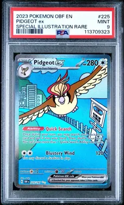 2023 Pokemon Obsidian Flames 225 Pidgeot EX Special Illustration Rare PSA 9 MINT - Image 1