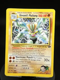 Pokemon TCG Giovanni’s Machamp 6/132 Gym Challenge Holo Rare DMG - Image 1