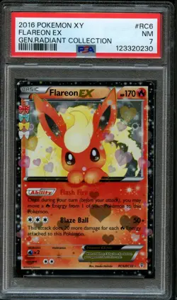 2016 POKEMON XY GENERATIONS RADIANT COLLECTION #RC6 FLAREON EX PSA 7 NEAR MINT - Image 1