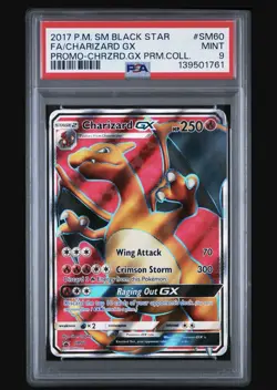 2017 POKEMON BLACK STAR PROMO SM60 FULL ART/CHARIZARD GX CHARIZARD GX Mint Psa 9 - Image 1