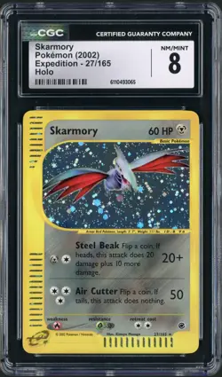 2002 Pokemon Expedition Skarmory Holo Rare 27/165 CGC 8 - Image 1