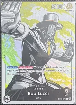 One Piece Pillars Of Strength Rob Lucci OP03-076 Alt Art Leader English - Image 1