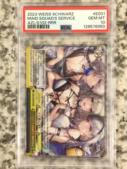 2023 Weiss Schwarz English Azur Lane Maid Squad Service E031 RRR PSA 10 Gem Mint - Image 1