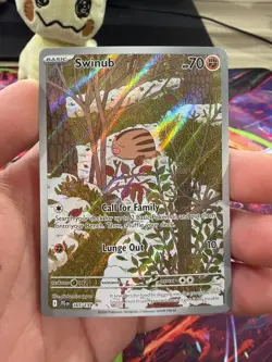 Pokemon Swinub TCG Holo Card 165/159 Journey Together Illustration Rare - Image 1