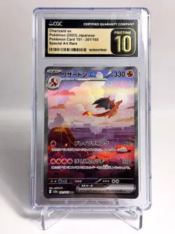 Pokemon Charizard ex 151 sv2a Japanese Special Art Rare #201 CGC 10 Pristine - Image 2