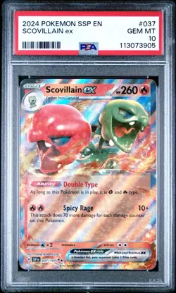 2024 Pokemon Surging Sparks # 037 Scovillian EX PSA 10 GEM MINT! Trusted Seller! - Image 1