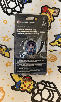 Mewtwo Pokemon Monthly Pins: Legendary Moments Pin (1 of 12) In Hand - Image 3