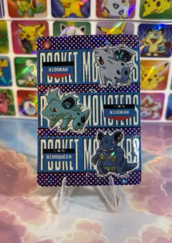 Pokemon Nidoqueen Vintage Pocket Monsters Vending HOLO Prism Sticker 99 Nintendo - Image 3