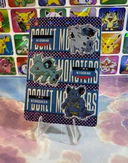 Pokemon Nidoqueen Vintage Pocket Monsters Vending HOLO Prism Sticker 99 Nintendo - Image 4