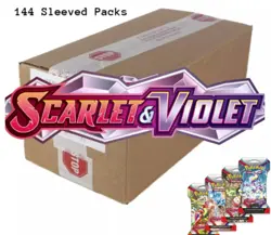 Pokemon Scarlet & Violet SV01 Sleeved Booster Pack Unsealed Case x144 Packs - Image 1