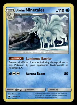 Alolan Ninetales 28/147 Cracked Ice Holo Burning Shadows Pokemon Card - Image 1
