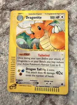 Pokemon TCG Dragonite Expedition Base Set Holo Rare Card 9/165 - Image 1