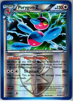 Porygon-Z (Team Plasma) 74/101 Reverse Holo Plasma Blast - Pokemon Card - NM - Image 1