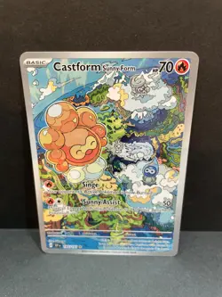 Pokemon Card - Castform Sunny Form Surging Sparks 195/191 Holo Illustration Rare - Image 1