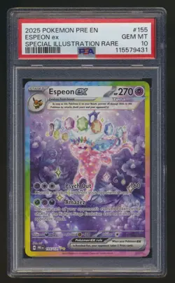 PSA 10 Pokemon Prismatic Evolutions SIR Espeon EX PRE EN 155/131 GEM MINT!! - Image 1