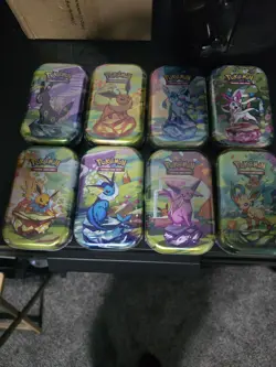 Pokemon Prismatic Evolutions Mini Tin Display Box - Full Set - 8 tins - Image 3